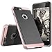 iPhone 7 Plus Case, Kaptron Coated Leather Texture TPU Back with Coated Hard PC Bumper, Durable and Stylish Case for Apple iPhone 7 Plus (2016) (Rose Gold)