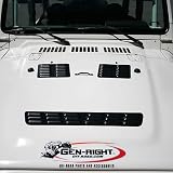 Gen-Right LVR-1007 Black 3 Piece Hood Louver Set For 1984-06 Jeep Cherokee & Wrangler