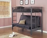 Powell 3 Matte Black Textured Twin/Futon Bunk Bed  (G)