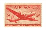 Air Mail Stamp - 5c by US Postage poster print,20 in. x 13 in.