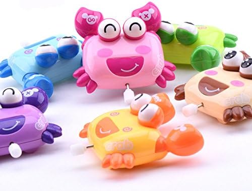 Syeer Colorful Animal Shapes Cartoon Push and Pull Toy WindUp Toy Clockwork Spring Animals Crab Learning to Crawl Toys Child Baby Early Education for Infants Toddlers Color Shipped at Random