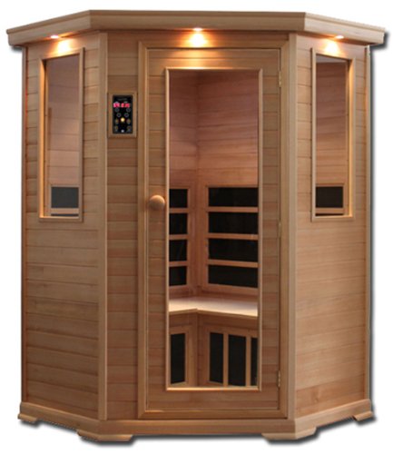 Clearlight CE-3 Three Person Corner Sauna Infrared Fusion Carbon/Ceramic - Nordic Spruce Wood New