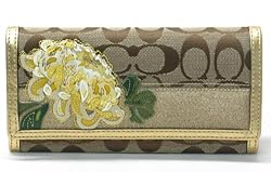 Coach Signature Stripe Flower Slim Envelope Wallet 41418