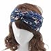 DZT1968(TM)Women Headband Flower Printed Spring Twist Hair Band Turban (E)