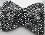 Hair Bling Metallic Black Charcoal Hugger Beaded Double Comb 0988