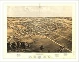 Historic Romeo, Michigan, c. 1868, Bird's Eye View Map (S) (WS)