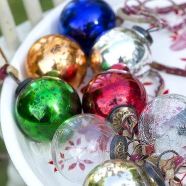 Traditional Glass Baubles Mixed Colours