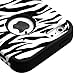 MYBAT IPHONE5HPCTUFFIM006NP Premium TUFF Case for iPhone 5 - 1 Pack - Retail Packaging - Zebra Skin/Black