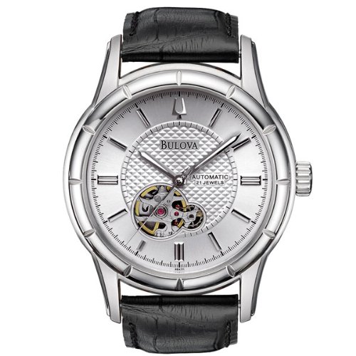 Bulova Men's 96A111  Automatic Strap Silver White Dial Watch
