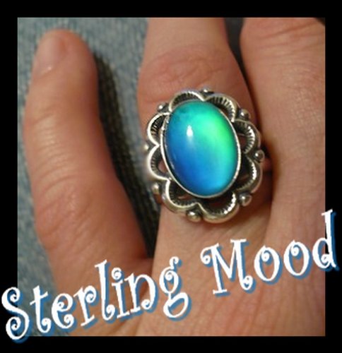 Mood Ring Sterling Silver Hippie Peace Groovy Mood Ring Sterling Silver Hippie Peace Groovy