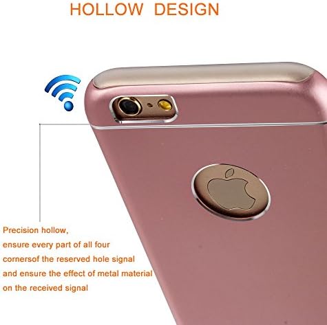 iPhone 6s Plus Case, Melson, Aluminum Alloy PRECISION HOLLOW with TPU Soft Cover, IPHONE 6S PLUS/IPHONE 6 PLUS (Rose Gold) In Generic Packaging (Various Colors Available in Description Below)