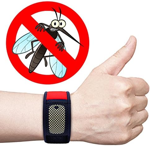 OUTXPRO 3 Pack Mosquito Repellent Bracelets w 6 Repellent Refill Pellets for 90 Days/6 x 15 Days Bug Protection - Deet Free - No Spray All Natural Herbal Ingredients (Red)