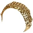 Sequins Shimmer Sparkle Stretch Beret Beanie Hat Gold