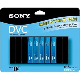 Sony DVM60PRR5VP 60 minutes miniDV Cassettes - 5 Per Pack by Sony