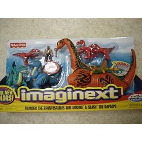 Imaginext Thunder the Brontosaurus and Shreds and Slash the Raptors Exclusive Set by Imaginext