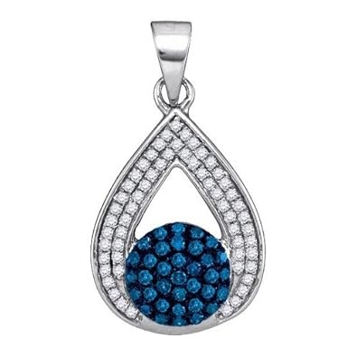 Cheap Girls Jewelry 0.33CTW BLUE DIAMOND MICRO-PAVE PENDANT For Sale Cheap Girls Jewelry 0.33CTW BLUE DIAMOND MICRO-PAVE PENDANT For Sale