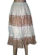 Skirt for Women Tea Rose White Floral Print Bohemian Clothing Cotton Medium Skirt