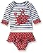 Mud Pie Baby Girls' Crab Rash Guard Bikini