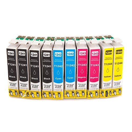 SPEED Compatible Ink Cartridge Replacement for Epson 124 ( Black,Cyan,Magenta,Yellow , 10-Pack )