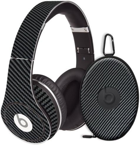 Textured Carbon Fiber Black Decal Skin for Beats Studio Headphones & Carrying Case by Dr. Dre