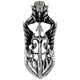 Stainless Steel Gothic Cross Pendant 30 in. Bead Chain included, 1 1/2 in. (38 mm) tall