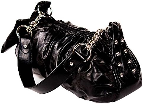 JC Fashion Studded Chain Strap Shoulder Bag-Black