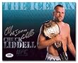 Chuck The Iceman Liddell MMA UFC Hand Signed 8x10 Photograph Champion with Belt