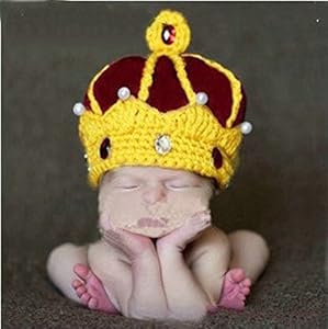 Jastore® Photography Prop Baby Infant Costume Elegant Crown Crochet Knitted Hat Cap
