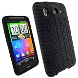 iGadgitz Black Silicone Skin Case Cover with Tire Tread Design for HTC Desi ....
