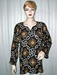 Sensational Black Ethnic Printed Cotton Indian Designer Kurti Tunic Xl