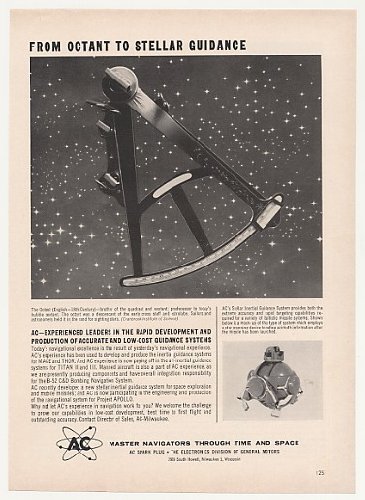 Cover image : 1963 AC Missile Guidance Systems 18th Century Octant Print Ad