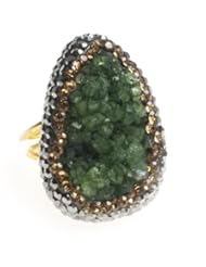 From Amazon.com. Click for details:
 Jewelry: 24K Yellow Gold Plated Drusy Quartz Natural Stone Black Yellow Diamond Accent Green Adjustable Ring - ChicBahar Jewelry: 24K Yellow Gold Plated Drusy Quartz Natural Stone Black Yellow Diamond Accent Green Adjustable Ring - ChicBahar