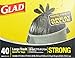 Glad Trash Bags, Large Quick-Tie Garbage Bags - Extra Strong 30 Gallon Black Trash Bag - 40 Count