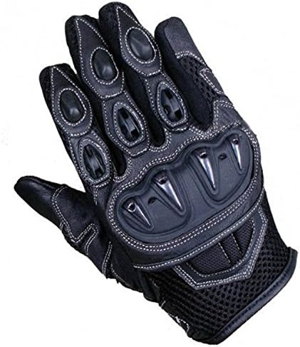 Juicy Trendz Men's White Leather Motorbike Motorcycle Waterproof Protective Gloves