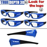 True Depth 3D® glasses for Samsung and Mitsubishi 3-D TVs Family 4 Pack!