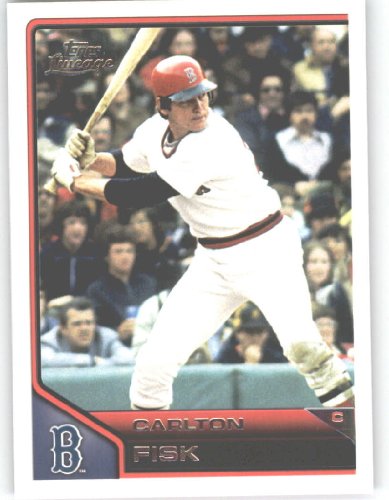 2011 Topps Lineage Baseball Card # 48 Carlton Fisk - Boston Red Sox - MLB Trading Card in Screwdown Case!