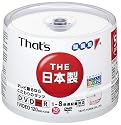 太陽誘電製 That's DVD-Rビデオ用 8倍速120分4.7GB ワイドプリンタブル スピンドルケース50枚入 DR-120WWY50BA