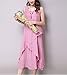 FEESON Women's Casual Double Layers Irregular Loose Sleeveless Cotton Linen Dress Pink
