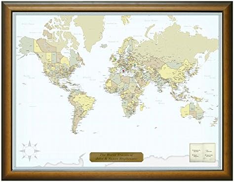 Luggage Pros Personalized Classic World Travel Map