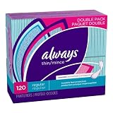 Thin Regular Unscented Liners 120 Count (Pack of 2)