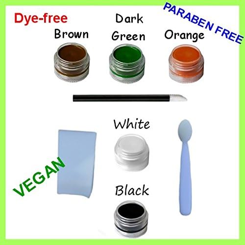 8pc Natural Face Paint Set "TIGER ARMY WITCH" DYE-free VEGAN Costume Halloween Makeup