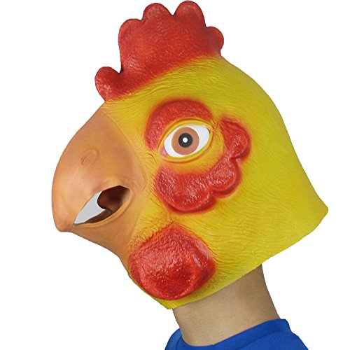 Monstleo Deluxe Novelty Halloween Costume Party Latex Animal Head Mask Chicken