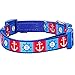 Blueberry Pet Essentials 5 Patterns Classy Bon Voyage Nautical Ocean Harbor Designer Adjustable Dog Collar, Large, Neck 18