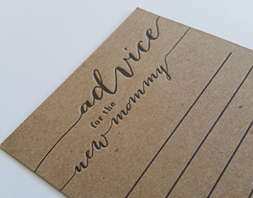 advice for the new mommy - letterpress - pack of 10 - baby shower game - rustic - country - keepsake (kraft paper with black ink)