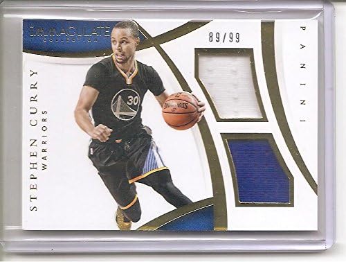 Stephen Curry Golden State Warriors 2014-15 Panini Immaculate Dual 2-Color Jersey Basketball Card #89/99