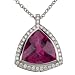 18k White Gold Rubelite and Diamond Pendant (8.64 ct rubelite, 0.40 cttw diamonds)