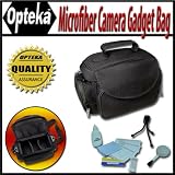 Opteka Microfiber Deluxe Photo/Video Camera Gadget Bag with LCD Protectors, Lens Cleaning Kit & Tabletop Tripod