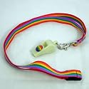 Gay & Lesbian Pride Acme Whistle Luminous on Rainbow Lanyard