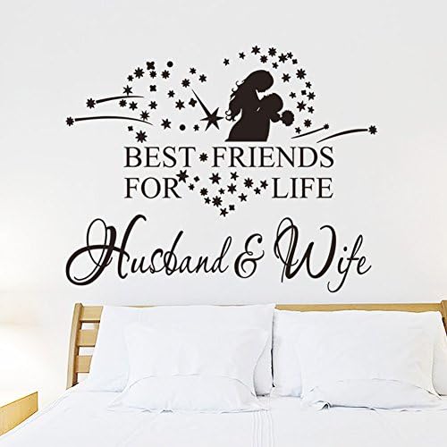 English Proverbs "Best Friends for Life Husband and Wife" Romantic Gangsta Girls Waterproof Removable Wall Stickers for Living Room Bedroom Background