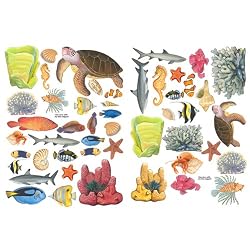 Tropical Fish Under Sea Turtle Coral Wall Sticker Decal